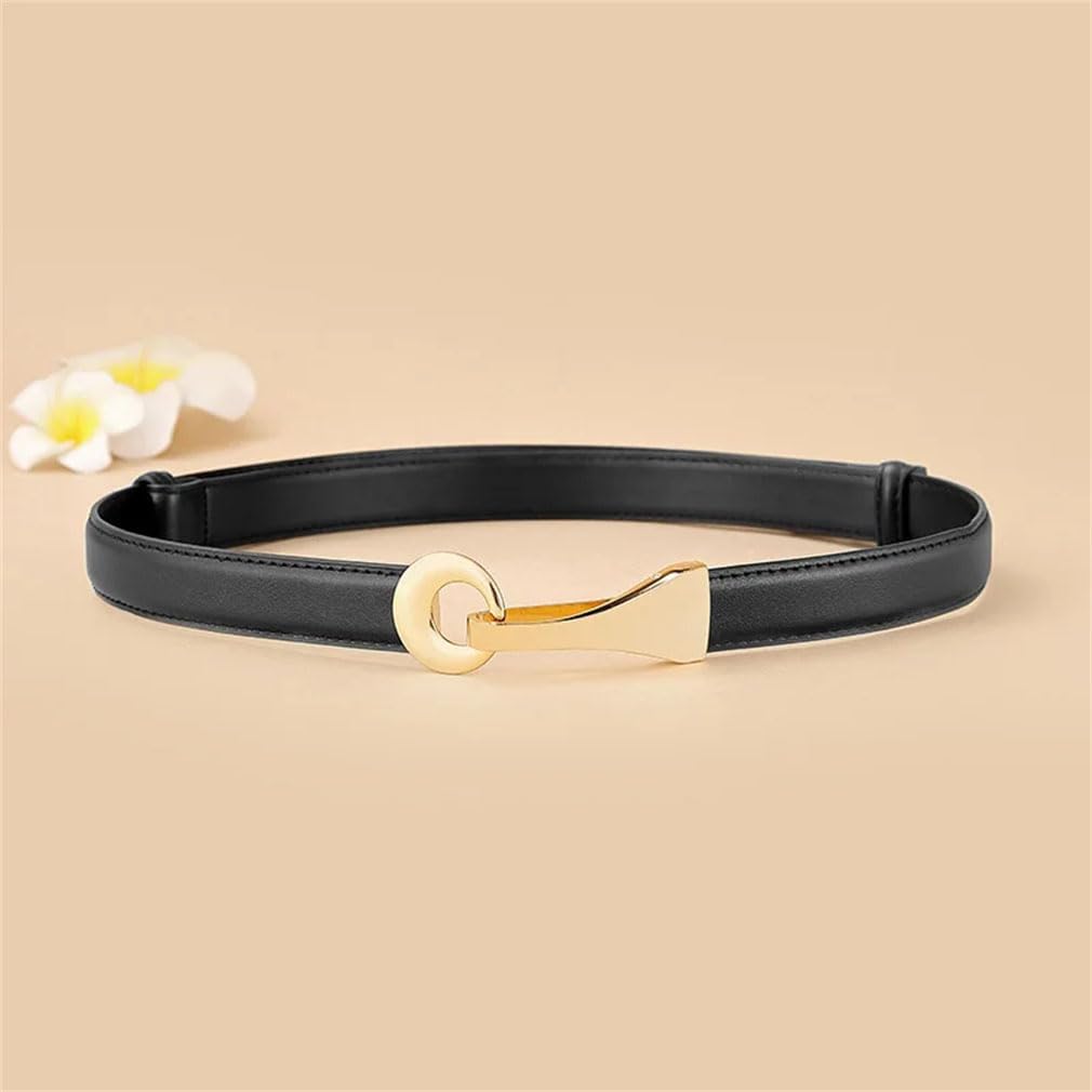 Women's Thin Leather Belt For Dress Solid Color Cowskin Belts For Women