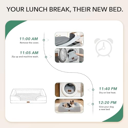 Casa Paw Orthopedic Dog Beds for Large Sized Dogs, Waterproof Memory...