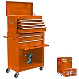 8-Drawer Rolling Tool Chest Cabinet, High Capacity Tool Box Storage Cabinet with Locking System, Det