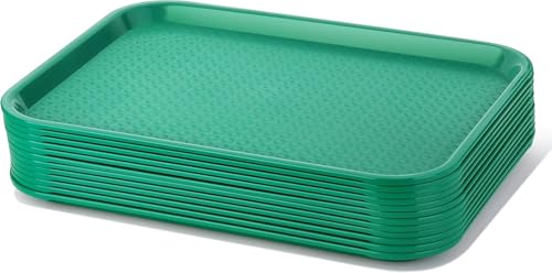 New Star Foodservice Fast Food Tray, Set of 12 (Green, 10 by 14 Inch)