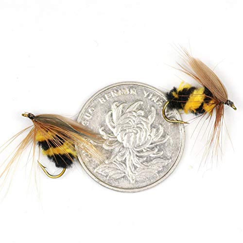 Efinny Artificial Fishing Lures 10 Pcs/Set Fishing Artificial Insect Bait Bumble Bee Fly Trout Fishing Lures Bionic Honeybee Bait Fly Fishing Bait Handmade Ice Fishing Lure #TOP3