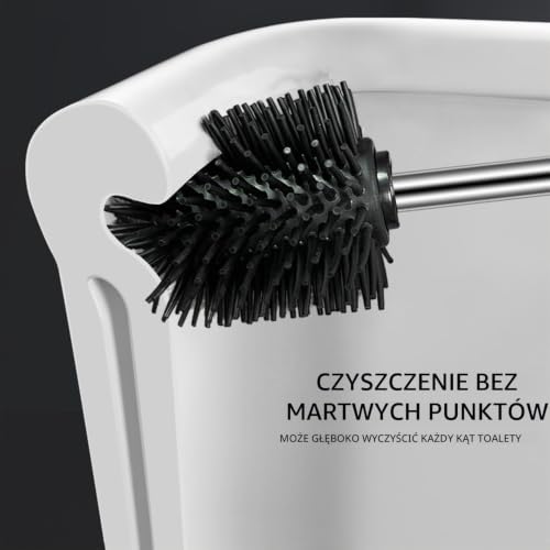 2 szczotki do toalety z silikonu, szczotka do czyszczenia z miękkimi włosami i długą rękojeścią, szczotka do czyszczenia toalet w pozycji klęczącej, odpowiednia do toalet