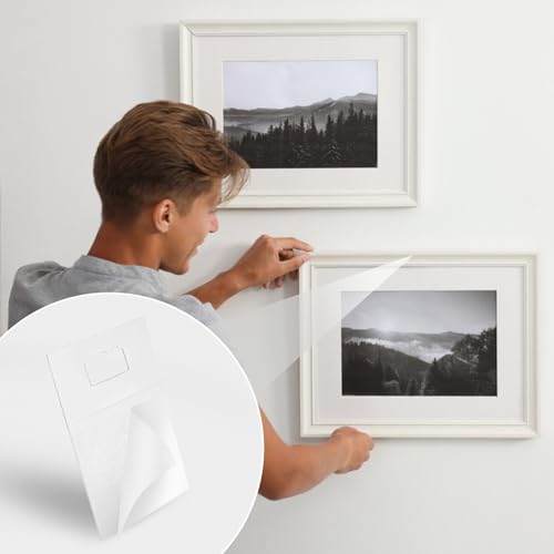 Image of 100 PCS Adhesive Picture Hangers, Foam Board Hanger, Plastic Frame Hooks, No Nail Transparent