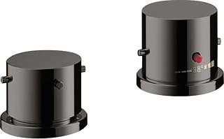 Grifería para bañera de 2 agujeros hansgrohe AXOR Starck con termostato y Zerogriffe, 10480330, Color: Polished Black Chrome