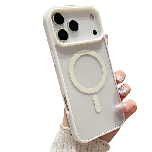 Coque transparente iPhone 17 Pro cadre blanc doux au toucher pour le quotidien