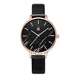 Shengke mujeres relojes banda de cuero lujo cuarzo relojes niñas señoras reloj Relogio Feminino