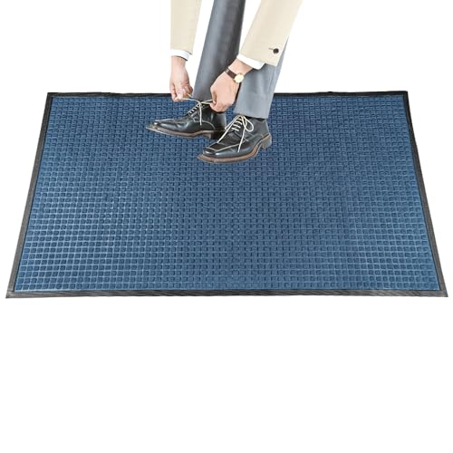 Restaurantware 60 x 36 in Light Blue Waffle Floor Mat, 1 Ct