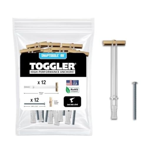 TOGGLER SNAPTOGGLE Drywall Anchor with Included Bolts for 1/4-20 Fastener Size; Holds 80 pounds Each in 1/2-in Drywall by TOGGLER (12 Pack)