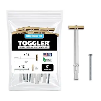 Toggler SNAPTOGGLE Drywall Anchors with 1/4-20 Bolts, 12 Pack