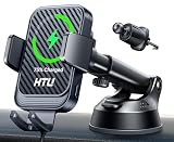 Wireless Car Charger with Phone Holder Mount, 15W Fast Charging Auto Clamping Phone Holders for You Car Windshield Dashboard Air Vent Accessories for iPhone, Samsung Galaxy (Black)