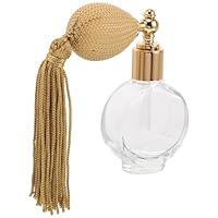 Toyvian Flacone Spray di Profumo Vintage in Vetro Trasparente con Pompa a Bulbo e Nappa Dorata Mini Atomizzatore Ricaricabile Elegante per Trucco e Viaggio Contenitore Multiuso per