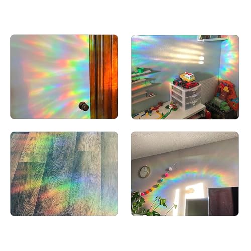Image of 90 Pcs Circle Window Decals to Prevent Bird Strikes - Anti-Collision Window Stickers for Birds, Rainbow Vinyl Suncatcher Stickers, Reusable Static Clings for Bird Window Deterrent, No Glue Needed
