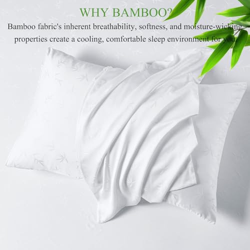 HCORA Jacquard viscose derivada de fronhas de bambu tamanho padrão conjunto de 2 a 600 fios - fronha