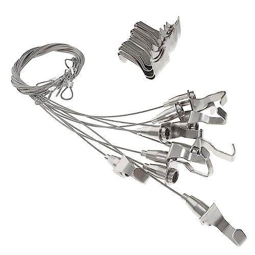 EPIGEIST Alambre para Colgar Cuadros Ajustable Ganchos Kit De 10 Tiras 1 Gancho 1m De Alambre Adecuado para Fotos y Espejos Alta Resistencia 30 Kg Sistema De Instalación DIY