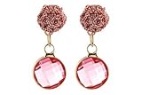  35359 Ohrringe fuchsia pink Hänger Häkeloptik gold
