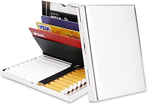 OBCREATOR RFID Credit Card Holder Metal Wallets Stainless Steel Money Clip Wallets Business Card Holder for Men Women Gift Box Package…