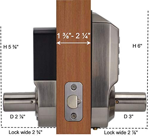 Door lock dimensions diagram