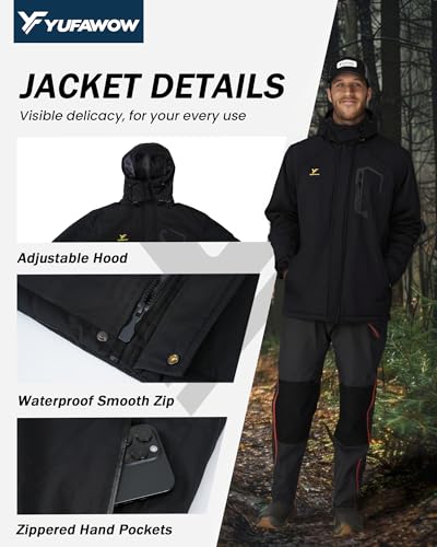 Men Winter Jacket Work Coat Waterproof Windbreaker Heavy Heat Warm Thermal Clothes Glamping Overlanding Gadget4