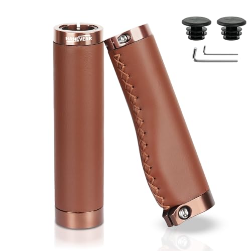 2 Stück Fahrradgriffe Ergonomische Lenkergriffe, PU Leder Fahrradlenker,...