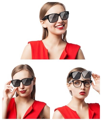 Sunglasses Fit Over Glasses for Men and Women - Oversized Square with UV400 Protection2