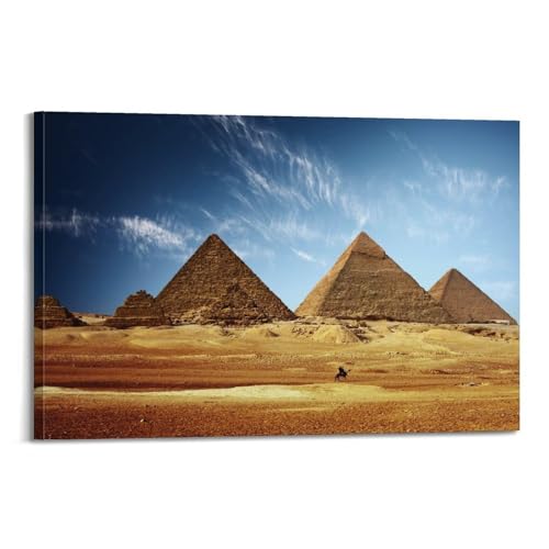 Poster paysage pyramides et chameau 40x60 cm avec cadre pour salon