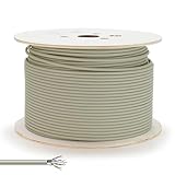 Waytex 36417 Câble Catégorie 6 F/UTP 305m RJ45 Monobrin Gaine LSOH - AWG23 blindé Conducteur Cuivre Couleur Beige sur Touret Bois
