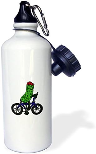 3dRose wb_200469_1 "Funny Pickle Riding Bicycle" Sports Water Bottle, 21 oz, Multicolor image 4