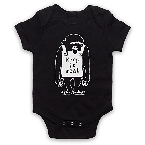 Body bébé Banksy Monkey en coton doux avec pressions faciles