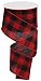 Wired Red Fabric Lumberjack Buffalo Plaid Ribbon, 2.5" Wide x 10 Yards, Black Red Buffalo Check : Lumberjack Party Supplies :