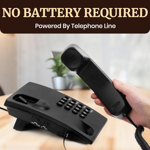 Uvital Landline Telephone for Home, Corded Phone for Landline, Telephone Landline Phones, One Key Redial, Flash, Mute, Pause, Easy to Operate, Desktop Phone for Home or Office, Black