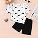 Arlubiya Kids Toddler Girl Clothes Summer 2 Piece Outfits Love Printed Square Neck Bubble Sleeve Top+Solid Color Shorts Set (4-5T)