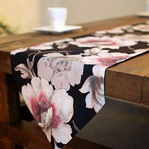 Chemin de table rectangulaire en polyester fleurs décoration de table - 7