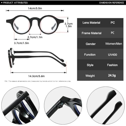 Gafas de moda redondas bicolor estilo retro punk hombre y mujer 2