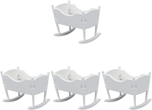TOYANDONA 4 piezas Mini cuna cuna juguetes bebé muñeca muebles micro cuna muebles cama muñeca muñeca bebé muñeca pequeña cuna casa de muñecas casa