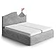 PAULATO Husse für Doppelbett über das Kopfteil und Grundgestell rüberziehen, Husse für Boxspringbetten 130-180cm Mikrofaser, bi-elastisches, kratzfestes und maschinenwaschbares Gewebe Made in Italy