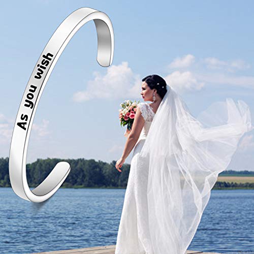 Lqri The Princess Inspired Bracelet As You Wish Cuff Bangle Princess Inspired Quote Gift For Women (B-As You Wish) #TOP4
