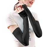 Generico Manicotti per le donne Freschi per i polsi Avvolgimenti Freschi UPF50 + Lunghi per entrambe le braccia Tipo di poggiadito Sole Sudore assorbente e asciugatura rapida (Black One Size)