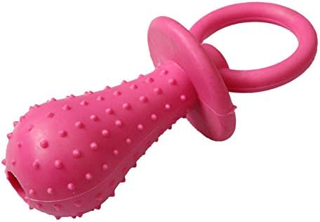 Seven Top Dog Rubber Bone Ball Shrimp Durable Chew Toys For Pets,Rose Red
