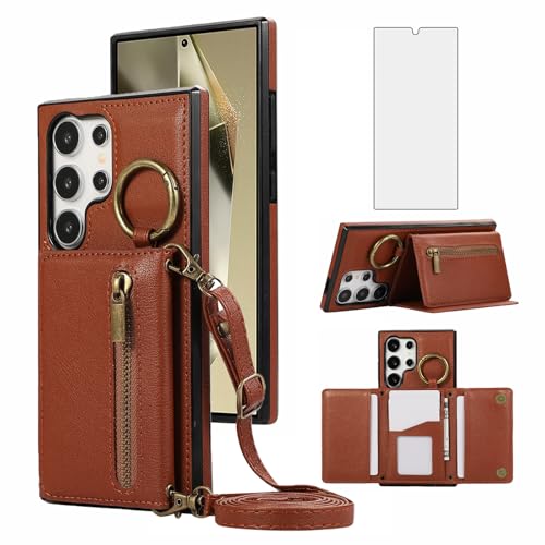 Coque Galaxy S22 Ultra Asuwish étui de protection robuste marron