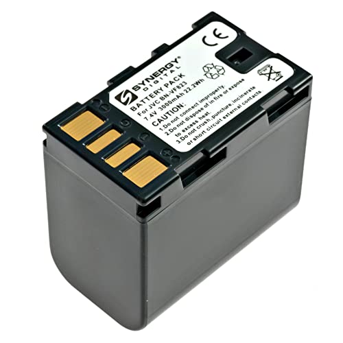 Synergy Digital Camcorder Battery, Works with JVC GY-HM170UA Camcorder, (Li-Ion, 7.4V, 3000 mAh) Ultra Hi-Capacity, Compatible with JVC BN-VF823 Battery