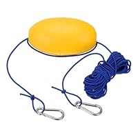 PATIKIL 30FT Schwimmseil Schleppleine, Heavy Duty Bojenball Schwimmleine mit Edelstahlhaken Driftseil Markerboje Schwimmseil für Angeln Drift Jet-Ski Kajak Bootszubehör, Blau