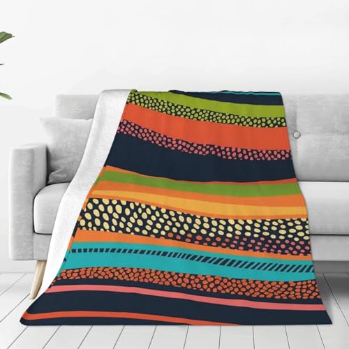 Couverture en micro polaire 203x152 cm à rayures incurvées pour canapé