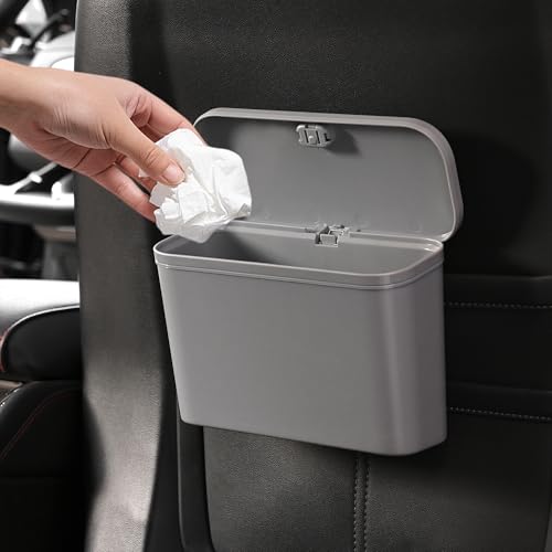 Image of Car Trash Can, Waterproof Multi Functional Auto Trash Bin for Door /Console /Seat Back,Leak-Proof Trash Can for Car, Truck, SUV - Essential Car Accessories for Organization (grey2)