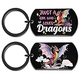 Lervuh Toothless Keychain Dragon Keychain Gifts for Dragons Lover Toothless Dragon Gifts for Girls Just a Girl Who Loves Dragons Party Favors Birthday