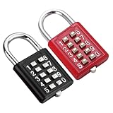 TEHAUX Candado de Combinación Numérica de 10 Dígitos 2 Piezas Candado Pequeño para Gimnasio Casillero y Seguridad Exterior Aleación de Zinc Resistente y Portátil