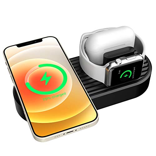 3 in 1 Charging Stand for Apple Watch,Airpods,iPhone,MagSafe Charger Stand Compatible iPhone 12/12 Pro/12 Pro Max; Charging Station for Apple Products(Original Charger & Cables Required)