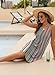 Doreyi Bathing Suit Cover Up for Women Summer Fashion 2024 Scoop Neck Beach Wear for Women Stripe Beach Coverup