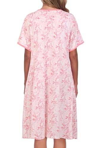 Image of AVIIER Nightgows for Women Soft Cotton Night Shirts Short Sleeve Sleepwear with Pockets
