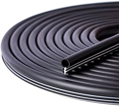 Bubble Kerf Mount Window Weatherstrip Seal 1/4" Bulb, Stiff Kerf Easily Applied to The Slot 19.68Ft (1/4", 19.5FtBlack)