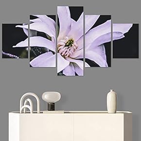 SIGNWIN 5 Panel Canvas Wall Art Pink Fields...